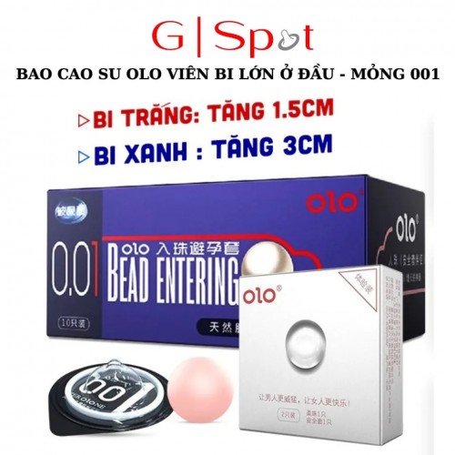Bao Cao Su OLO Viên Bi Silicon Lớn Ở Đầu - Siêu Mỏng 001 - Tăng Kích Thước Chạm Điểm G
