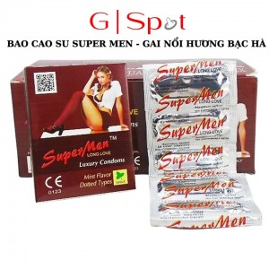 Bao Cao Su Super Men Chính Hãng, Gai Nổi Hương Bạc Hà